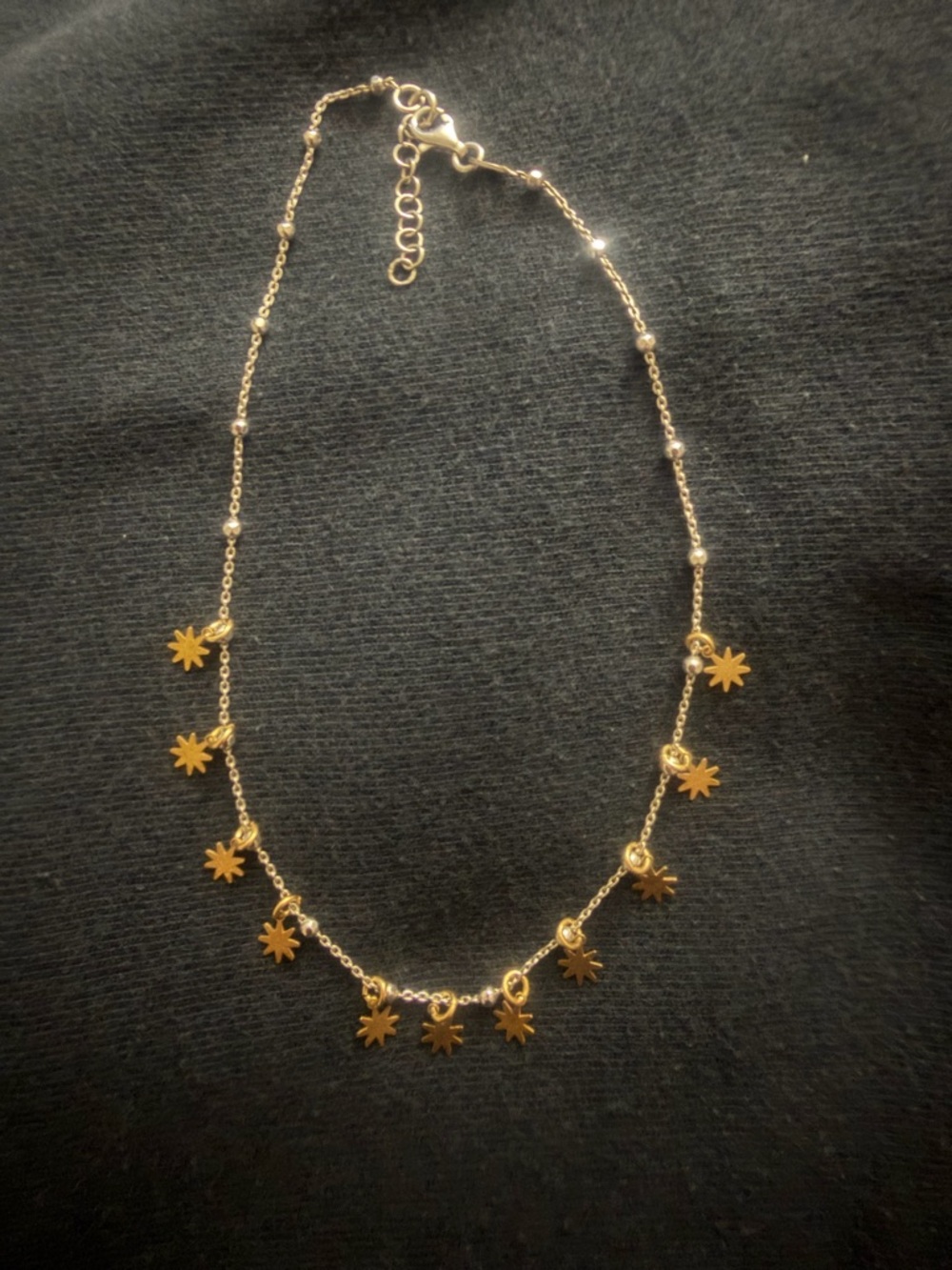 Delicate Gold Starburst Pendant Necklace - Gold